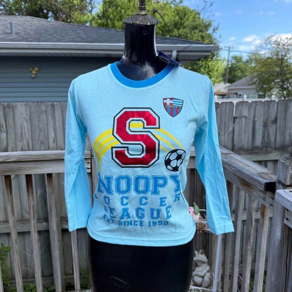 Vintage Snoopy Soccer League Long Sleeve Sleep Shirt NWT